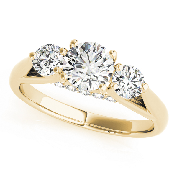OVNT84124 14kt gold Engagement Rings 3 STONE