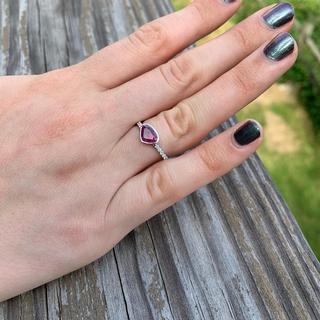 **SOLD** Sapphire and Diamond Ring in 18K White Gold