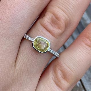 **SOLD** Sapphire and diamond ring in 18k white gold